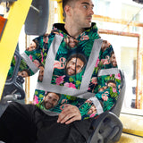 Hi Vis Hoodie Shirt Reflective Tapes Pink And Green 2 Custom Name And Photo Safety Workwear For Workers, Truckers, Operators