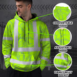Hi Vis Hoodie Shirt Reflective Tapes Green Neon Flowers Custom Name Safety Workwear For Workers, Truckers, Operators