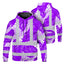 Hi Vis Hoodie Shirt Reflective Tapes Violet Neon Flowers Hi-Vis Hoodie