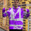 Hi Vis Hoodie Shirt Reflective Tapes Violet Neon Flowers Hi-Vis Hoodie