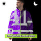 Hi Vis Hoodie Shirt Reflective Tapes Violet Neon Flowers Hi-Vis Hoodie