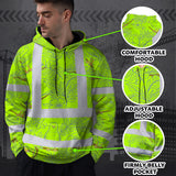 Hi Vis Hoodie Shirt Reflective Tapes Lime Neon White 2 Flowers Custom Name Safety Workwear For Workers, Truckers, Operators