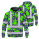 Hi Vis Hoodie Shirt Reflective Tapes Green Neon Violet Frog Hi-Vis Hoodie