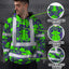 Hi Vis Hoodie Shirt Reflective Tapes Green Neon Violet Frog Hi-Vis Hoodie