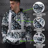 Hi Vis Hoodie Shirt Reflective Tapes Black Grey Flowers Custom Name Safety Workwear For Workers, Truckers, Operators