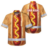 Hi Vis Hawaiian Shirt Reflective Tapes Funny Sausage Custom Name Safety Workwear For Workers, Truckers, Operators
