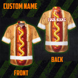 Hi Vis Hawaiian Shirt Reflective Tapes Funny Sausage Custom Name Safety Workwear For Workers, Truckers, Operators