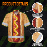 Hi Vis Hawaiian Shirt Reflective Tapes Funny Sausage Custom Name Safety Workwear For Workers, Truckers, Operators