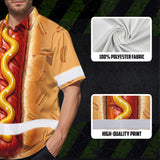 Hi Vis Hawaiian Shirt Reflective Tapes Funny Sausage Custom Name Safety Workwear For Workers, Truckers, Operators