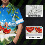 Hi Vis Hawaiian Shirt Reflective Tapes Funny Dancing Girl Custom Name And Image Safety Workwear For Workers, Truckers, Operators