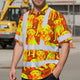 Lime Orange Dog Hi-Vis Hawaiian Shirt