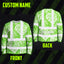 Green Neon White Flowers Hi-Vis Long Sleeve Shirt