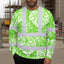 Green Neon White Flowers Hi-Vis Long Sleeve Shirt