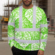 Green Neon White Flowers Hi-Vis Long Sleeve Shirt