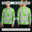 Green Neon White Flowers Hi-Vis Long Sleeve Shirt
