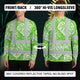Green Neon White Flowers Hi-Vis Long Sleeve Shirt