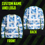 Hi Vis Long Sleeve Shirt Uniform Reflective Blue Neon Custom Name And Logo Safety