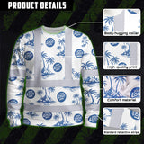 Hi Vis Long Sleeve Shirt Reflective Tapes Dark Blue And White Flowers Custom Name And Logo Safety Workwear For Truckers, Company