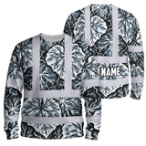 Hi Vis Long Sleeve Shirt Reflective Tapes Black Grey Flowers Custom Name Safety Workwear For Workers, Truckers, Operators