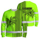 Lime Neon Polynesian And Tree Hi-Vis Long Sleeve Shirt