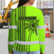 Lime Neon Polynesian And Tree Hi-Vis Long Sleeve Shirt