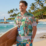 Hi Vis Hawaiian Shirt Reflective Tapes Funny Couple Beach Custom Name And Image Safety Workwear For Workers, Truckers, Operators