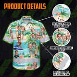Hi Vis Hawaiian Shirt Reflective Tapes Funny Couple Beach Custom Name And Image Safety Workwear For Workers, Truckers, Operators