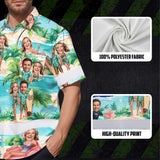 Hi Vis Hawaiian Shirt Reflective Tapes Funny Couple Beach Custom Name And Image Safety Workwear For Workers, Truckers, Operators