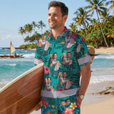 Hi Vis Hawaiian Shirt Reflective Tapes Funny Couple Wedding Custom Name And Image Safety Workwear For Workers, Truckers, Operators