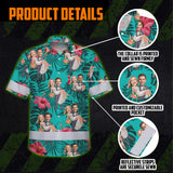 Hi Vis Hawaiian Shirt Reflective Tapes Funny Couple Wedding Custom Name And Image Safety Workwear For Workers, Truckers, Operators