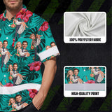 Hi Vis Hawaiian Shirt Reflective Tapes Funny Couple Wedding Custom Name And Image Safety Workwear For Workers, Truckers, Operators
