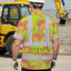 Yellow Pink Ohia Lehua Hi-Vis Hawaiian Shirt