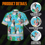 Hi Vis Hawaiian Shirt Reflective Tapes Funny Couple Wedding 2 Custom Name And Image Safety Workwear For Workers, Truckers, Operators