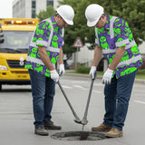 Hi Vis Hawaiian Shirt Reflective Tapes Violet Green Cat Custom Name Safety Workwear For Workers, Truckers, Operators