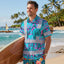 Blue Pink Cat Hi-Vis Hawaiian Shirt