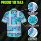 Blue Pink Cat Hi-Vis Hawaiian Shirt