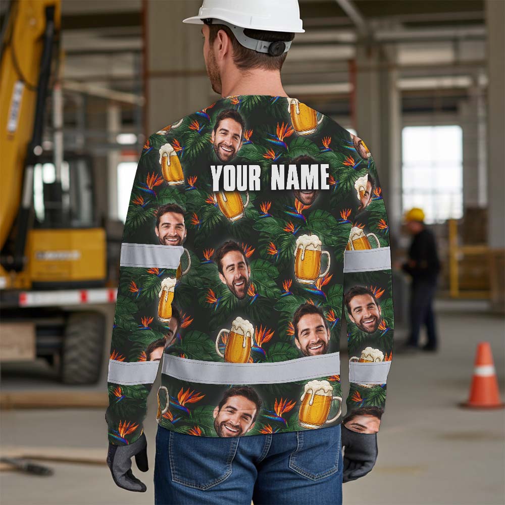 Green Orange Drink Tropical Hi-Vis Long Sleeve Shirt
