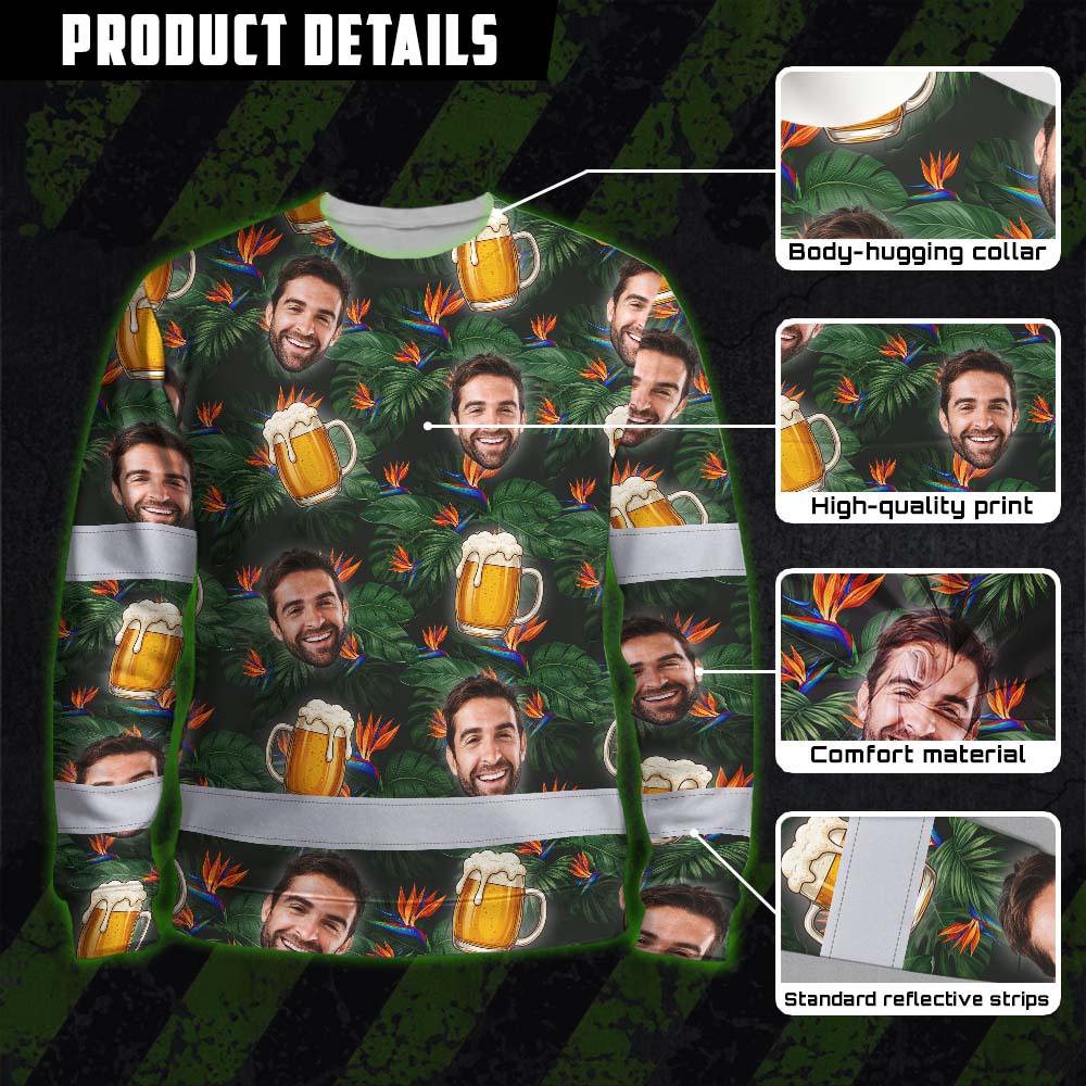 Green Orange Drink Tropical Hi-Vis Long Sleeve Shirt