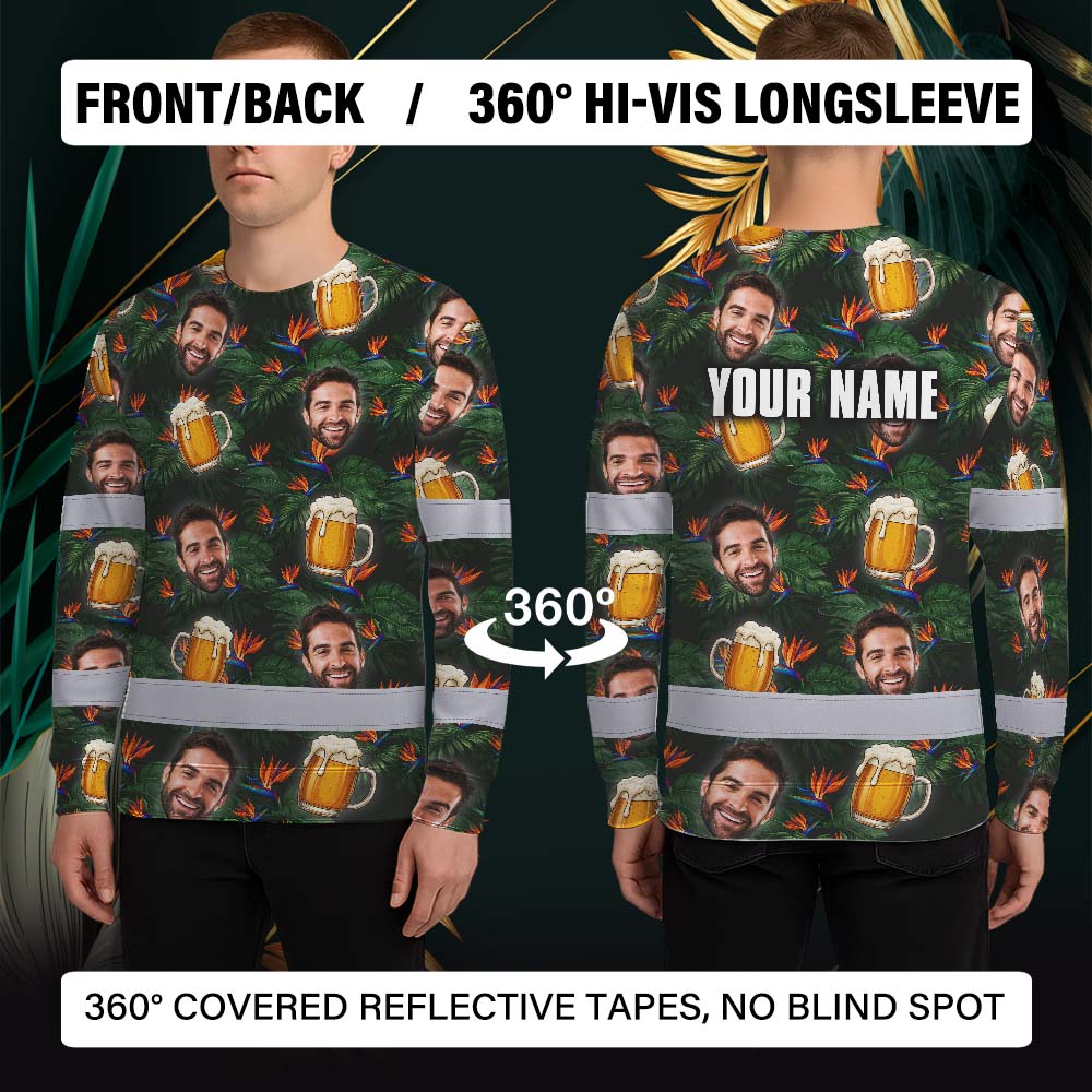 Green Orange Drink Tropical Hi-Vis Long Sleeve Shirt