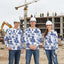 White Blue Skull Boat Hi-Vis Long Sleeve Shirt