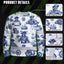 White Blue Skull Boat Hi-Vis Long Sleeve Shirt