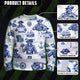 White Blue Skull Boat Hi-Vis Long Sleeve Shirt