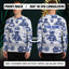 White Blue Skull Boat Hi-Vis Long Sleeve Shirt