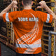 Orange White Polynesian Hi-Vis Work Shirt