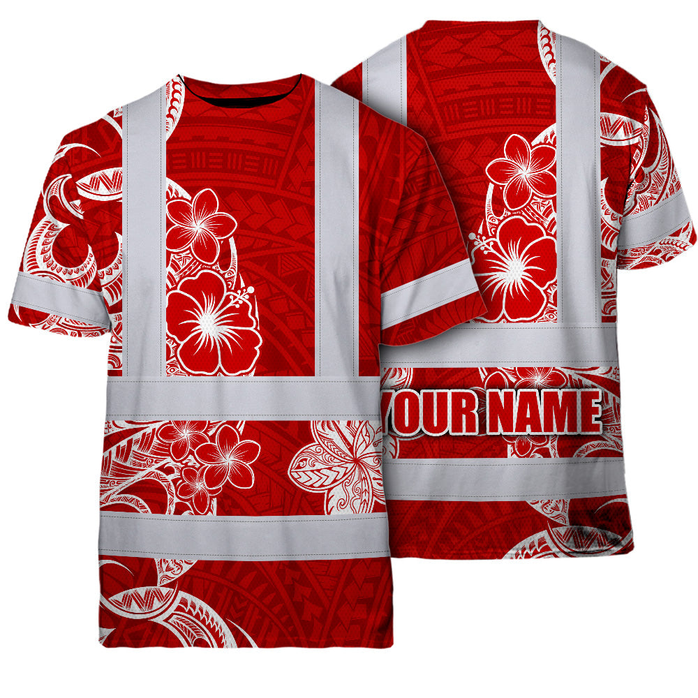 White Red Neon Hi-Vis Work Shirt