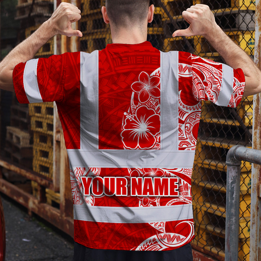 White Red Neon Hi-Vis Work Shirt