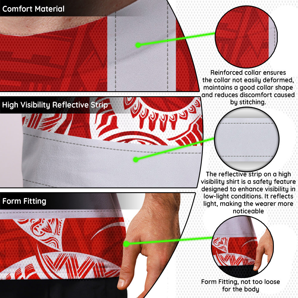 White Red Neon Hi-Vis Work Shirt