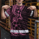 Pink Neon Polynesian And Flower Hi-Vis Work Shirt