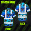 Blue Neon Gradient Skull Boat Hi-Vis Hawaiian Shirt