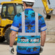 Blue Neon Gradient Skull Boat Hi-Vis Hawaiian Shirt